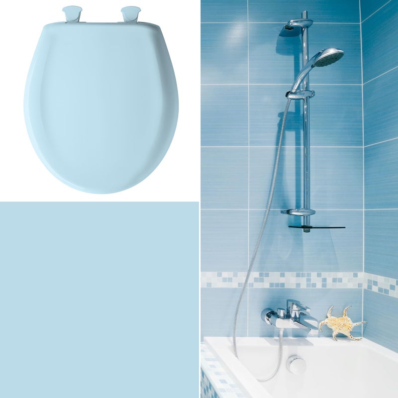 Bemis Classic Colors Slow Close Toilet Seat, Easy Clean Hinges and Durable Plastic Seat, Made in USA, Elongated, Dresden Blue - Image 3